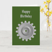 Carte d'anniversaire Gray Gear (Fleur jaune)