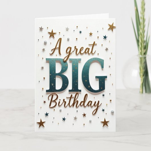 Carte d'anniversaire Great Gold Glitter (Devant)