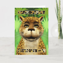 Carte d'anniversaire Great Grand Landson Leopard J
