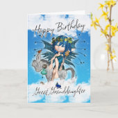 Carte d'anniversaire Great Grandgirl - Avec Sky Fa (Fleur jaune)