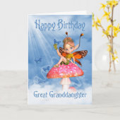 Carte d'anniversaire Great Grandgirl - Jolie Fairy (Fleur jaune)