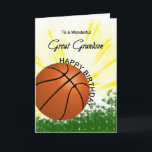 Carte d'anniversaire Great Grandson Basketball<br><div class="desc">Donnez à votre arrière-petit-fils amoureux du basket-ball une carte de baseball et de batte avec un thème explosif de basket-ball! Un basket et une batte avec les mots "À un arrière-petit-fils merveilleux".</div>