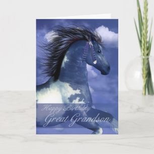Carte d'anniversaire Great Grandson Equine Amériqu