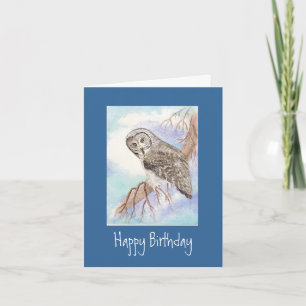 Carte d'anniversaire Great Grey Owl