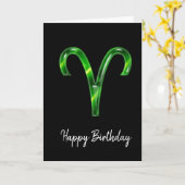 Carte d'anniversaire Green Aries (Fleur jaune)