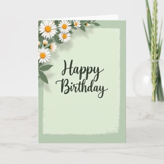 Carte d'anniversaire Green Daisy (Devant)
