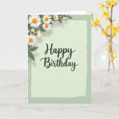 Carte d'anniversaire Green Daisy (Fleur jaune)