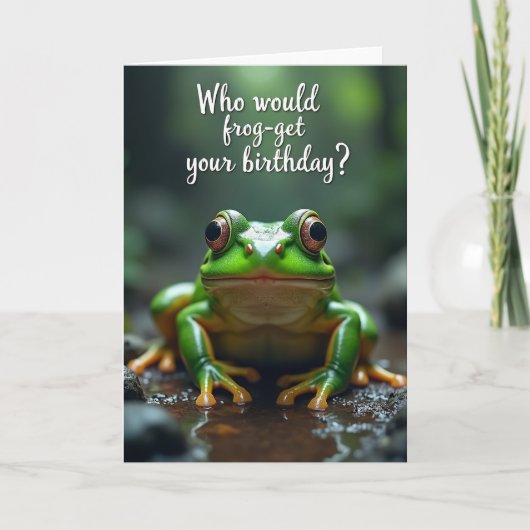 Carte d'anniversaire Grenouille Émeraude (Devant)