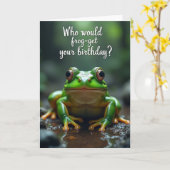 Carte d'anniversaire Grenouille Émeraude (Fleur jaune)