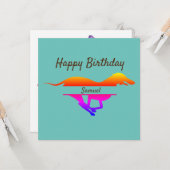 Carte d'anniversaire Greyhound (Devant/Arrière en situation)
