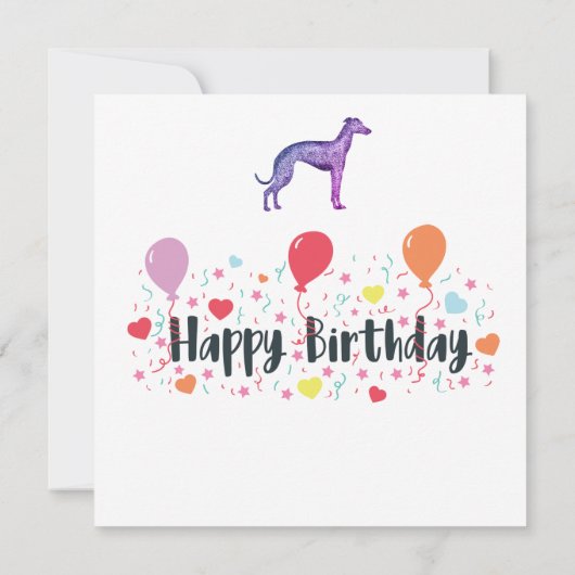 Carte d'anniversaire Greyhound (Dos)