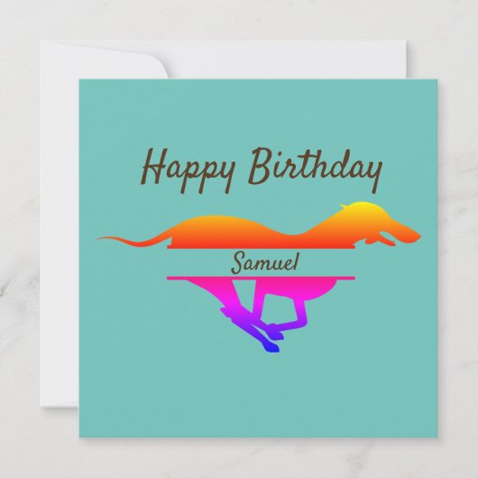 Carte d'anniversaire Greyhound (Devant)