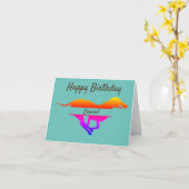 Carte d'anniversaire Greyhound (Fleur jaune)