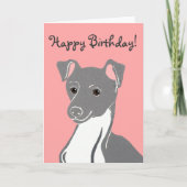Carte d'anniversaire Greyhound Rose italienne (Devant)