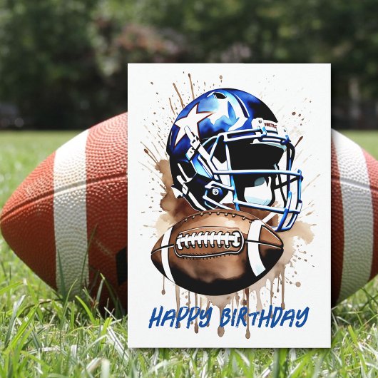 Carte d'anniversaire Gridiron Football Watercolor 