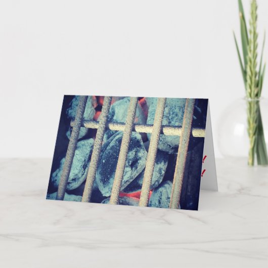 Carte d'anniversaire "Gril au Charbon" (Devant)