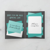 Carte d'anniversaire gris turquoise (Intérieur)