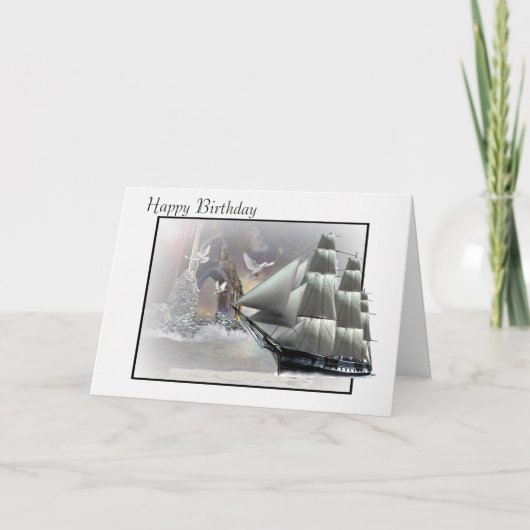 Carte d'anniversaire grise d'asiles (Devant)