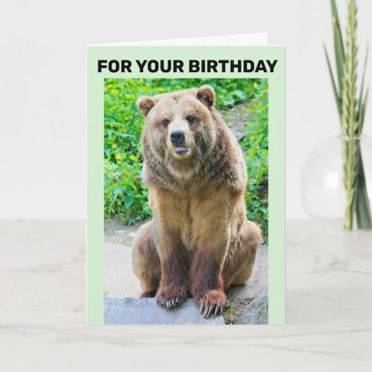 CARTE D'ANNIVERSAIRE GROS CALIN OURS GRIZZLI (Devant)