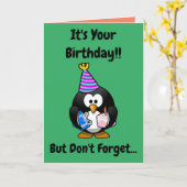 Carte d'anniversaire 'Gros up est facultative' (Fleur jaune)