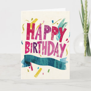 Carte d'anniversaire Grunge Confetti