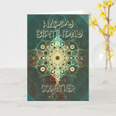 Carte d'anniversaire grunge de fractale pour un (Fleur jaune)