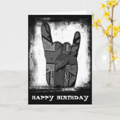 Carte d'anniversaire grunge de hard rock de (Fleur jaune)