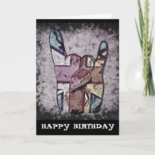 Carte D Anniversaire Grunge De Hard Rock De Zazzle Be