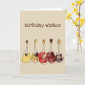 Carte d'anniversaire guitare (Fleur jaune)