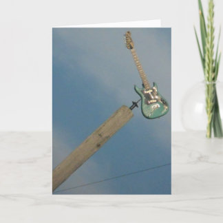 Carte d'anniversaire "Guitare de poteau téléphoniq
