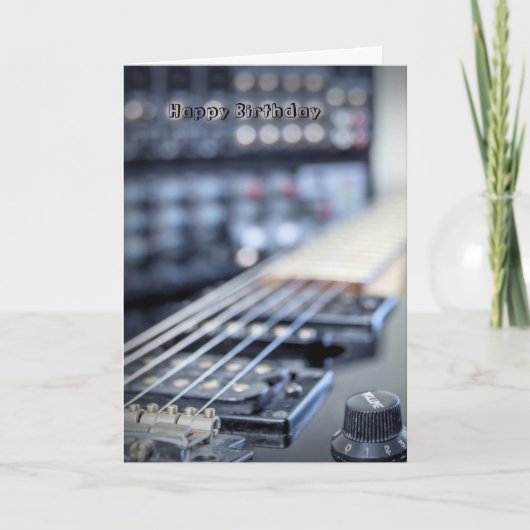 Carte d'anniversaire guitariste (Devant)