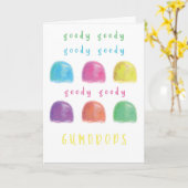 CARTE D'ANNIVERSAIRE GUMDROPS (Fleur jaune)