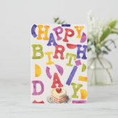 Carte d'anniversaire Gummy colorée (Debout devant)