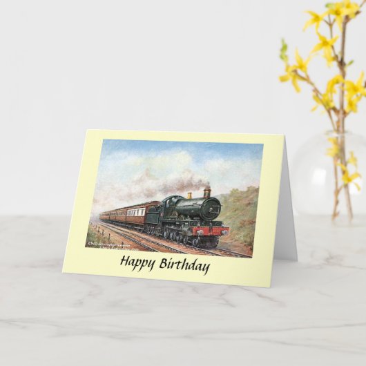 Carte d'anniversaire - GWR Londres - train Birming (Fleur jaune)