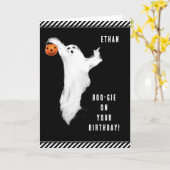 Carte d'anniversaire Halloween (Fleur jaune)