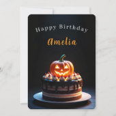 Carte d'anniversaire Halloween Citrouille Effrayan (Devant)