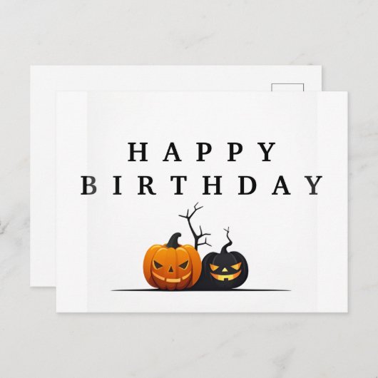 Carte d'anniversaire Halloween joyeux (Devant / Derrière)
