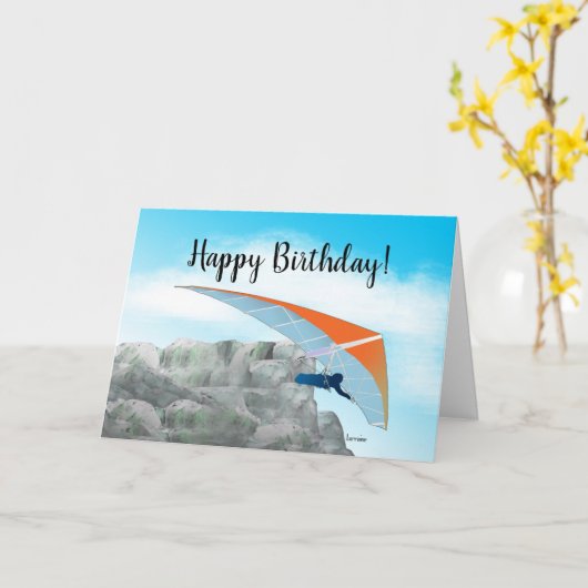 Carte d'anniversaire Hang Gliding (Fleur jaune)