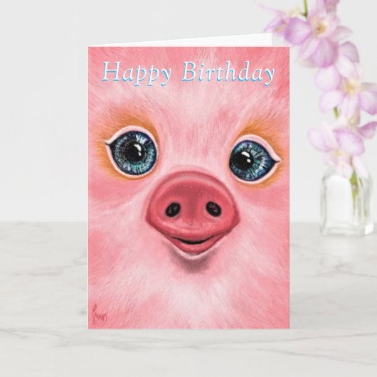 Carte d'anniversaire Happy Baby Piggy - Smile (Orchidée)