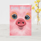 Carte d'anniversaire Happy Baby Piggy - Smile (Fleur jaune)