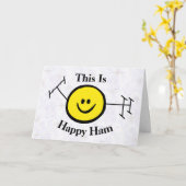 Carte d'anniversaire Happy Ham Funny (Fleur jaune)
