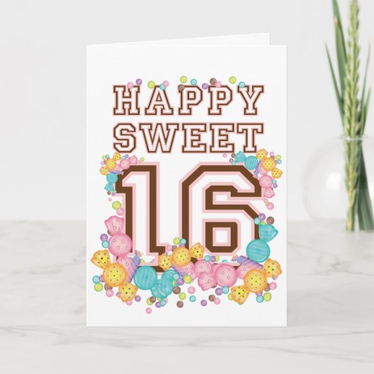Carte d'anniversaire Happy Sweet 16 Candy Land (Devant)