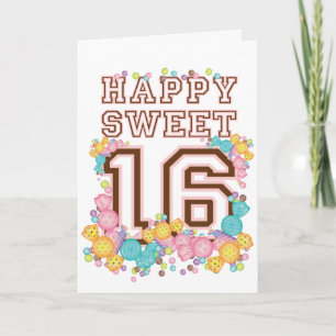 Carte d'anniversaire Happy Sweet 16 Candy Land