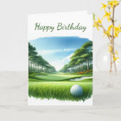 Carte d'anniversaire Happy Tee Time (Fleur jaune)