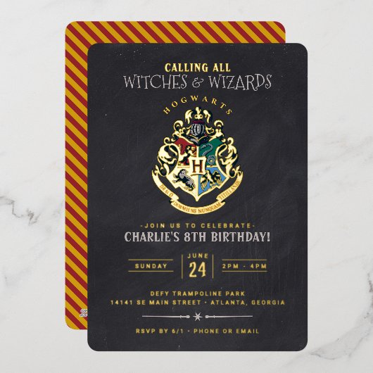 Carte d'anniversaire Harry Potter Hogwarts Crest T (Recto/Verso)