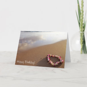 Carte d'anniversaire Hawaiian Lei & Beach