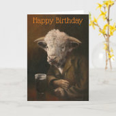 Carte d'anniversaire Hereford bull Gentleman (Fleur jaune)