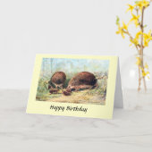 Carte d'anniversaire - Hérisson (Fleur jaune)