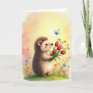 Carte d'anniversaire Hérisson Joyeux