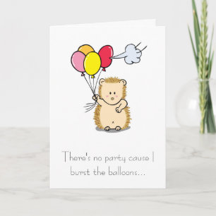 Carte d'anniversaire Hérisson Mignon avec Ballons